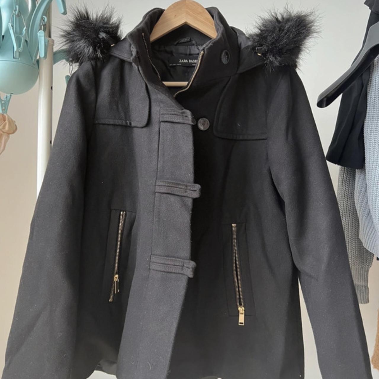 Zara Women's Black Coat Depop
