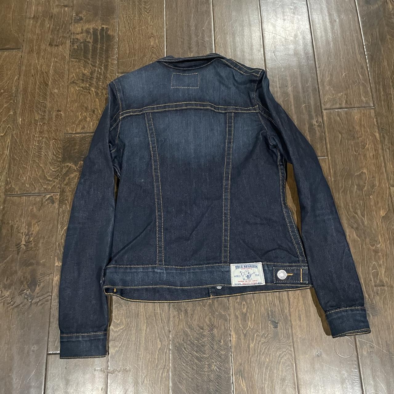 TRUE RELIGION Women’s Jean Trucker Jacket 100 Blue... Depop