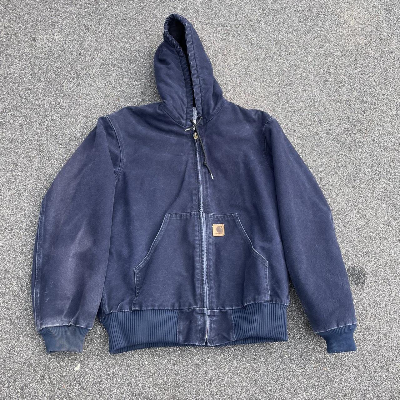 Vintage Carhartt J130 MDT hooded Jacket Size Small... - Depop