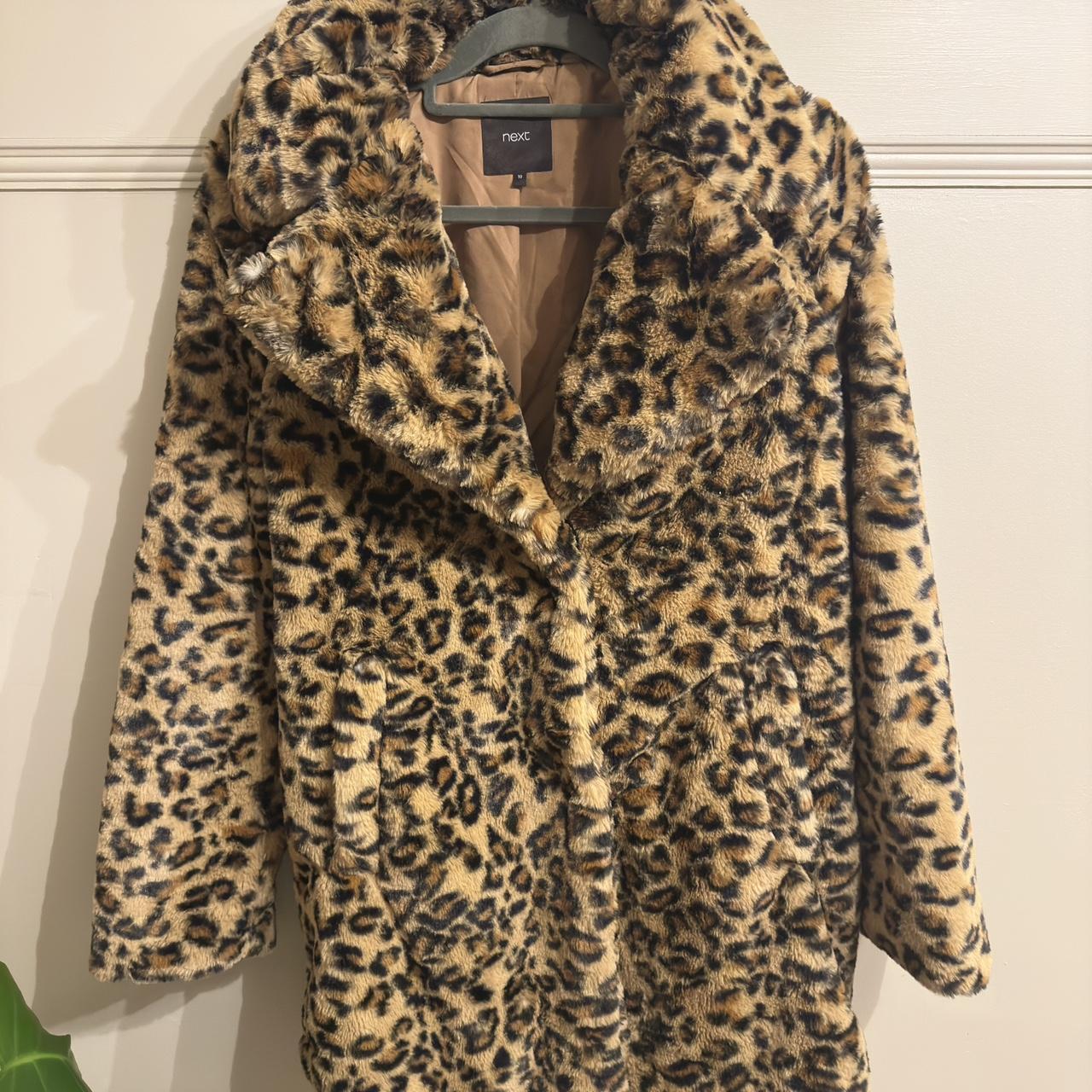 NEXT - women’s Leopard Print Faux fur Jacket. SIZE... - Depop