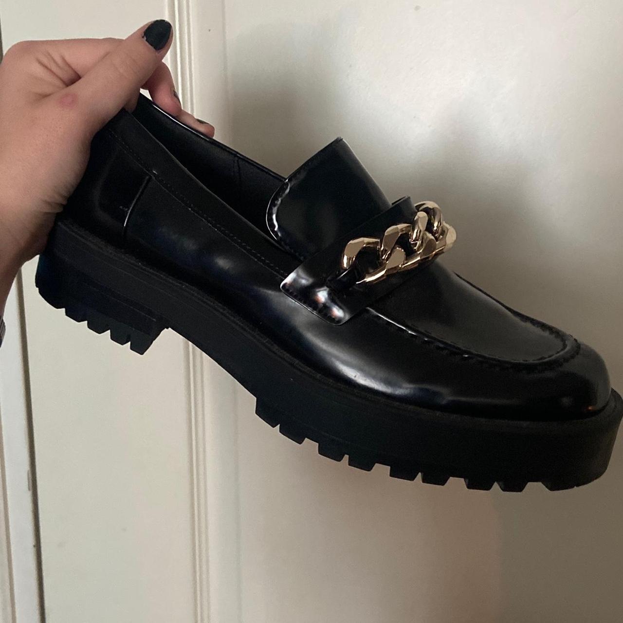 loafers with gold chain