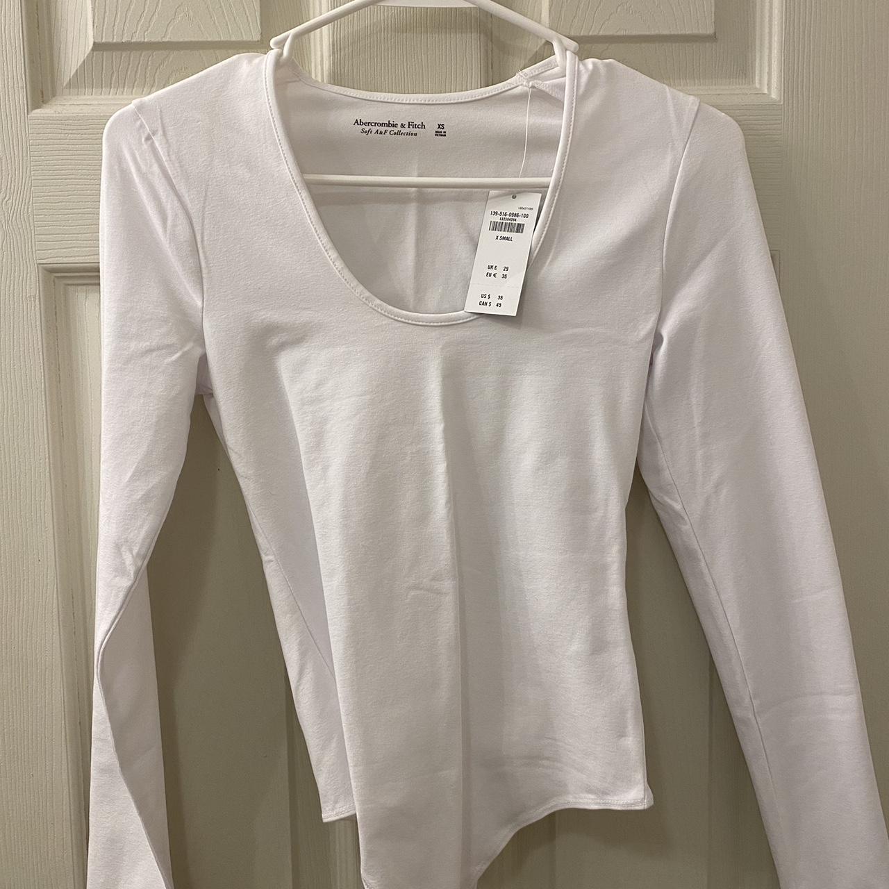 Abercrombie & Fitch Women's White Bodysuit Depop