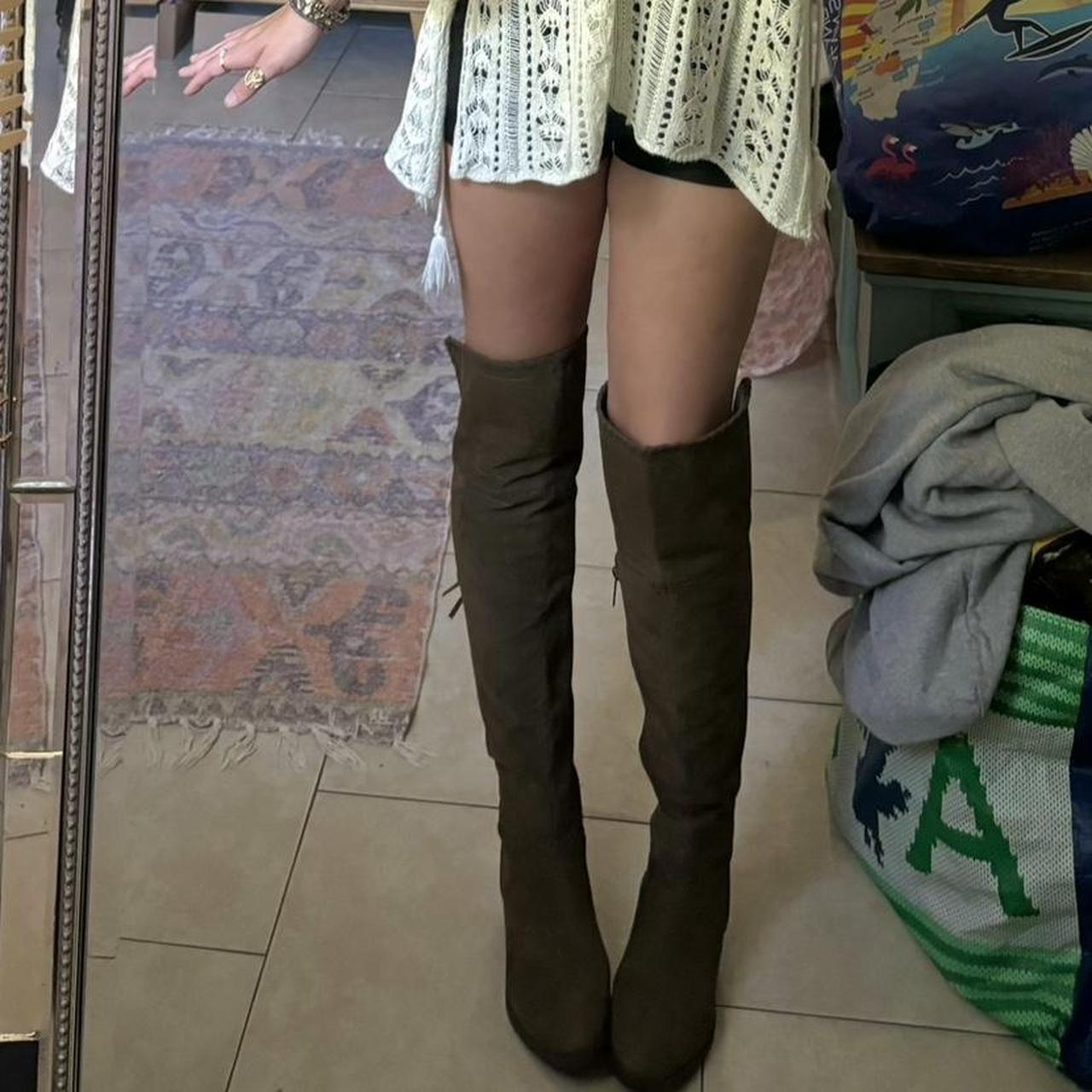 olive green knee high boots