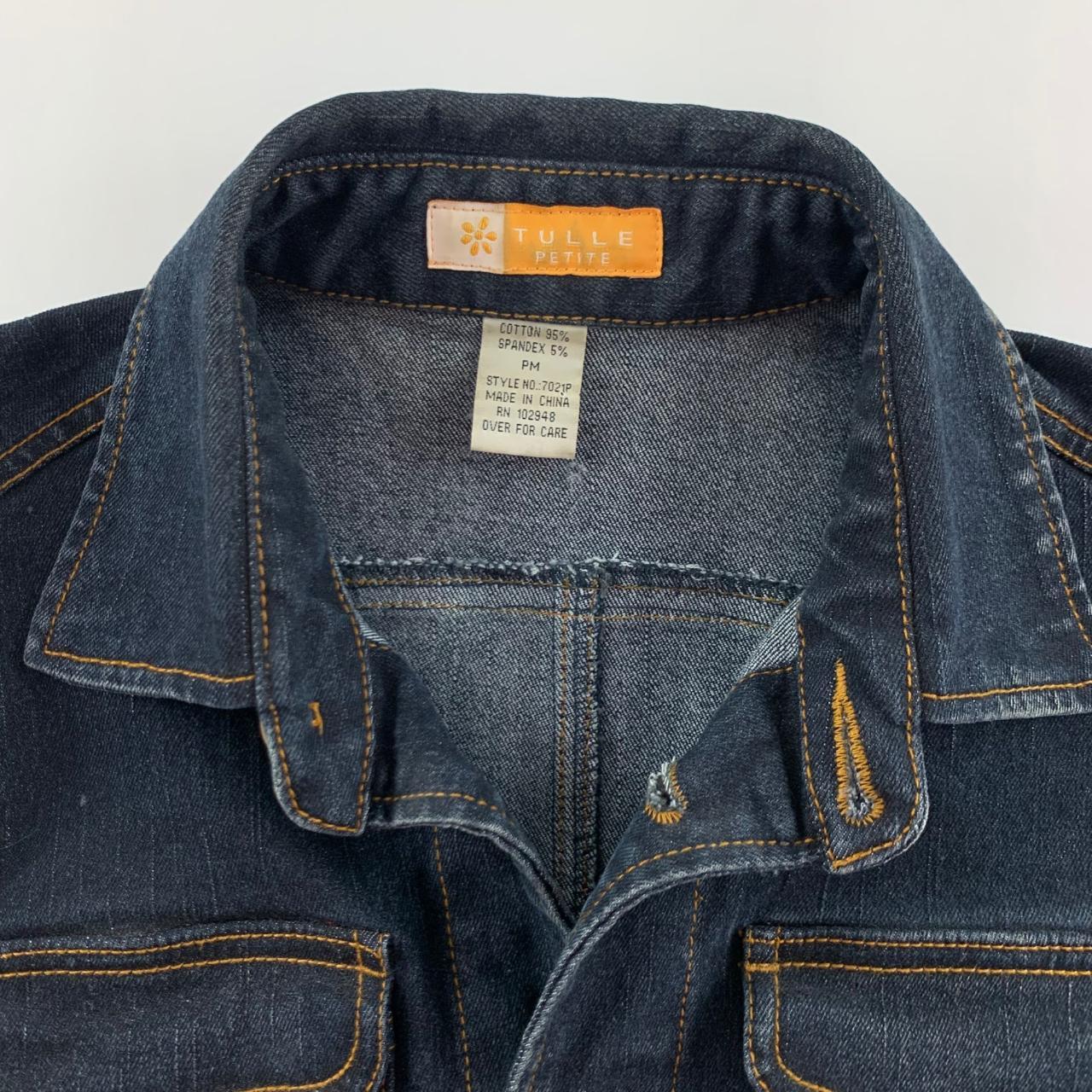 Anthropologie Tulle Womens Stretch Button Denim Jacket Size Medium