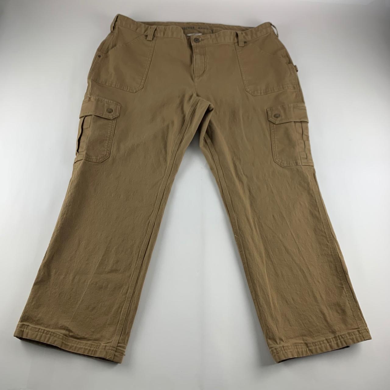 Duluth Trading Dark Camel Stretch Canvas Curvesetter - Depop