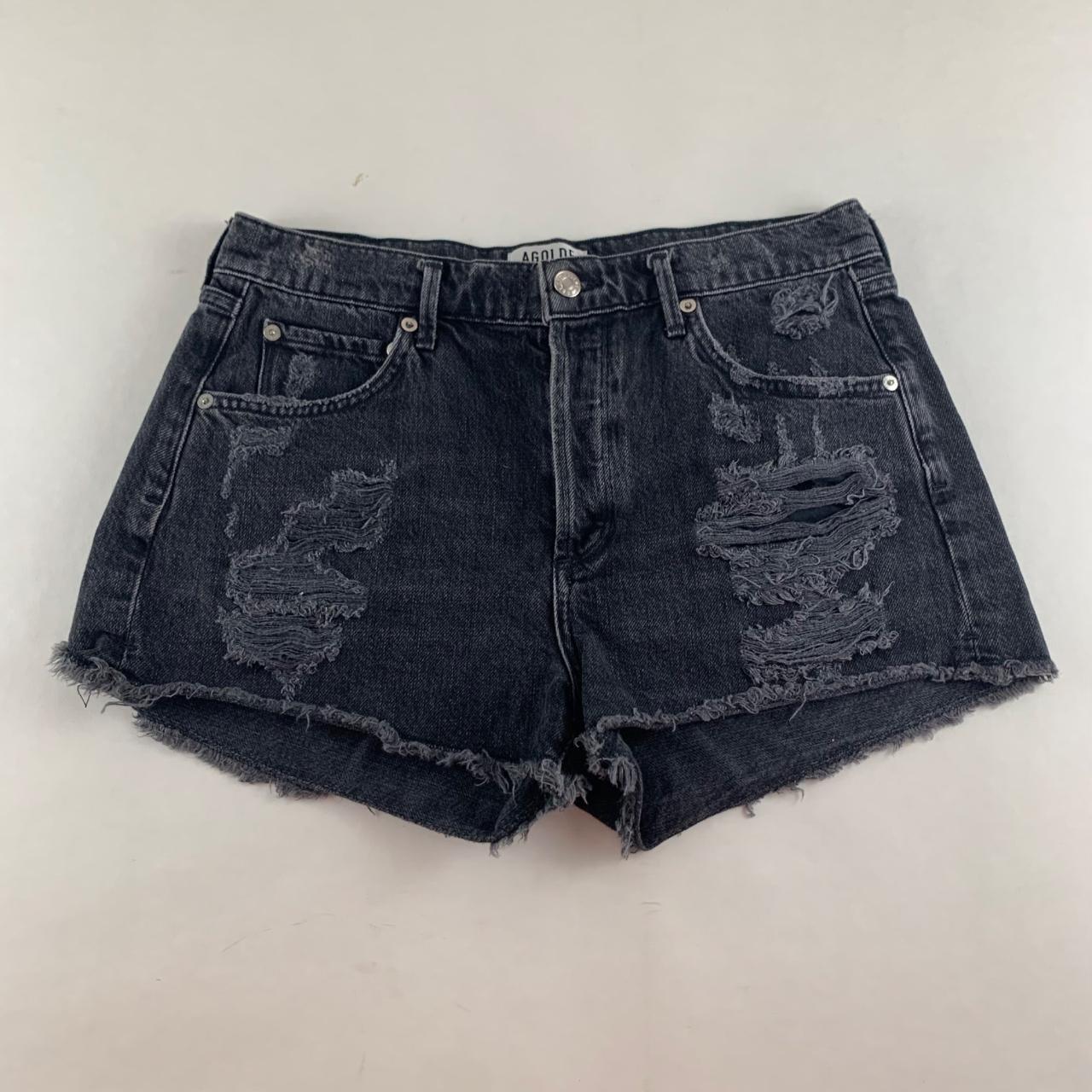 AGOLDE Black Distressed Denim Jaden High Rise Cut Depop