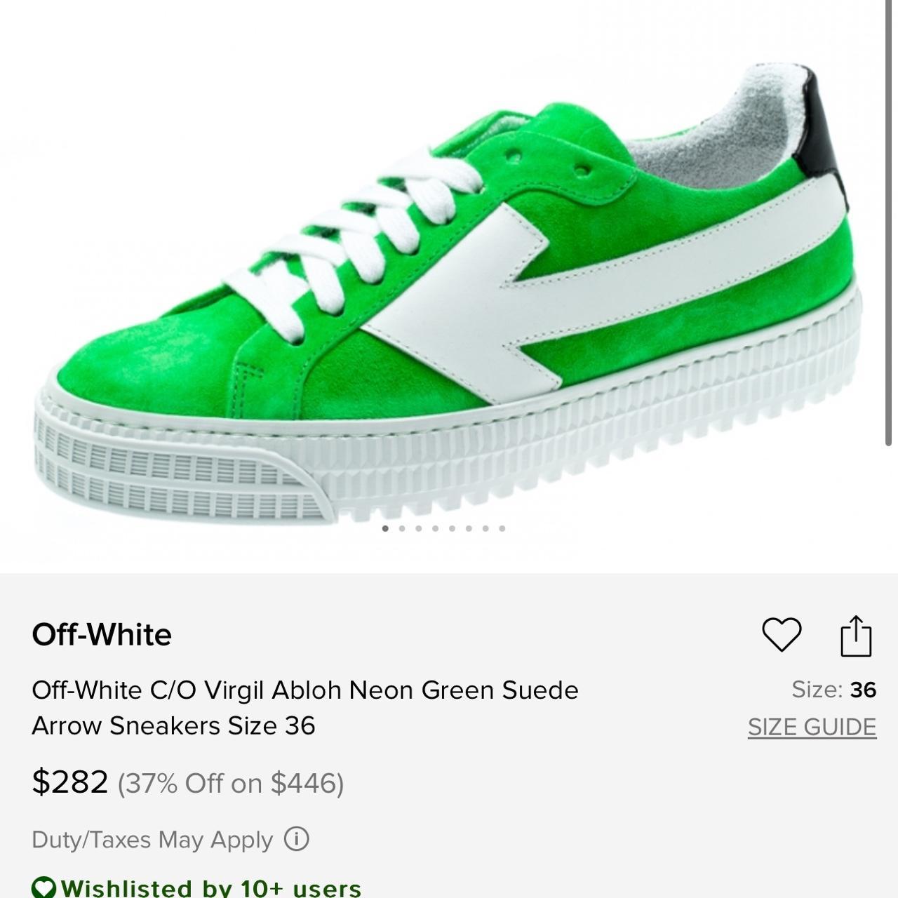 Off white neon green sneakers on sale