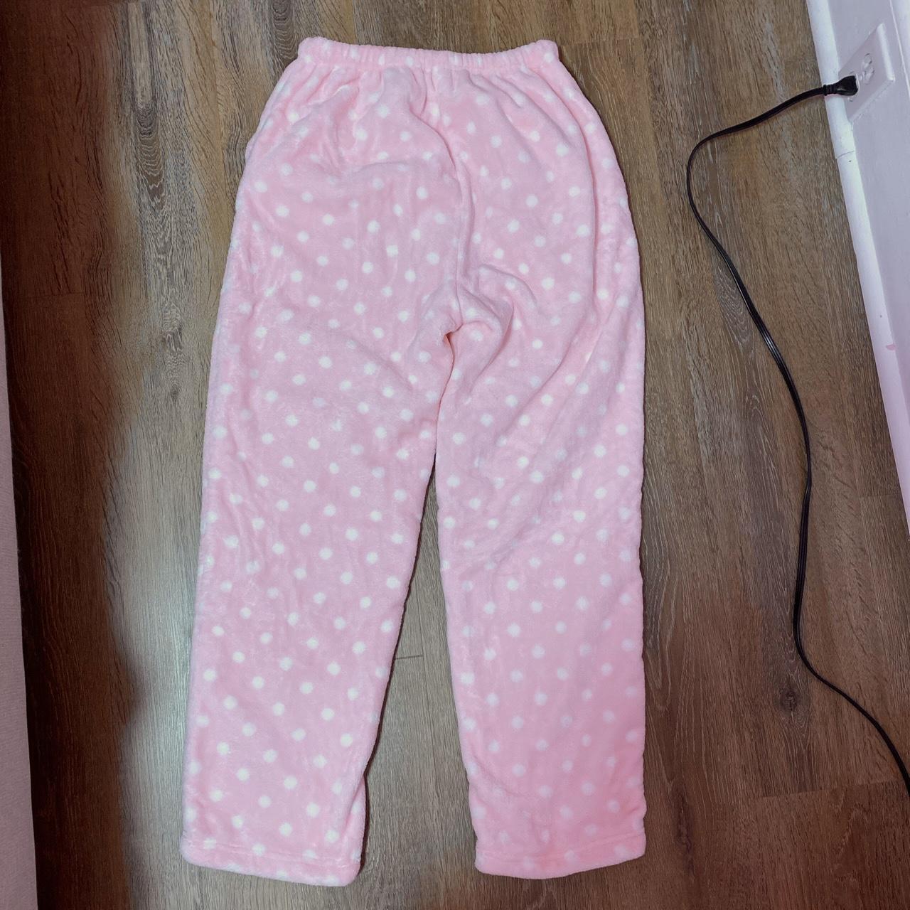 🎀 FOR SALE - pink polka dot fuzzy pants🎀 autobuy... - Depop