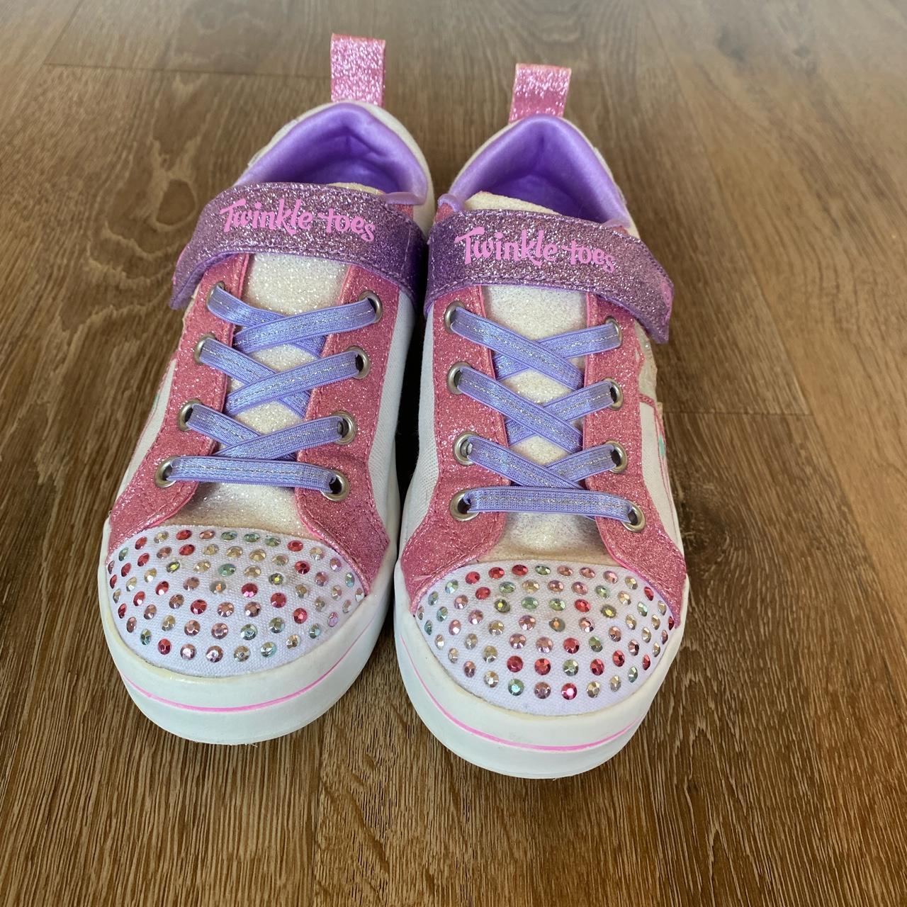 🎀 FOR SALE - twinkle toes purple and pink glitter... - Depop