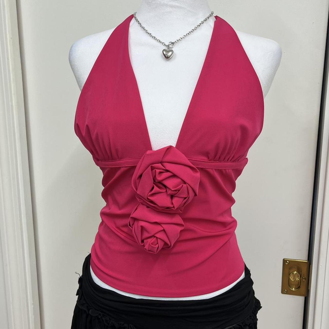 zara rose detailed halter top🌸⭐️🍒🩵 brand new Depop