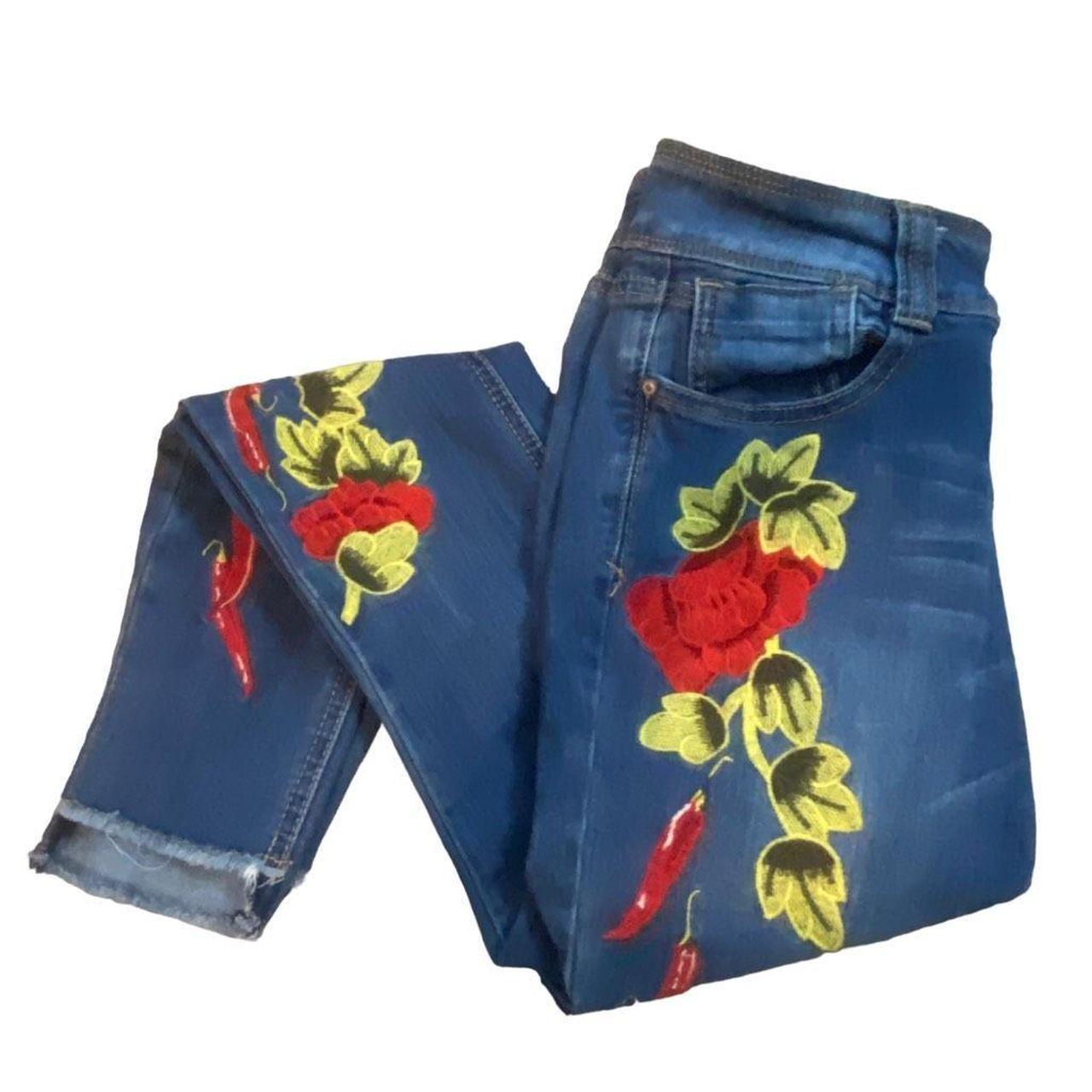 Indigo rein 2024 embroidered jeans