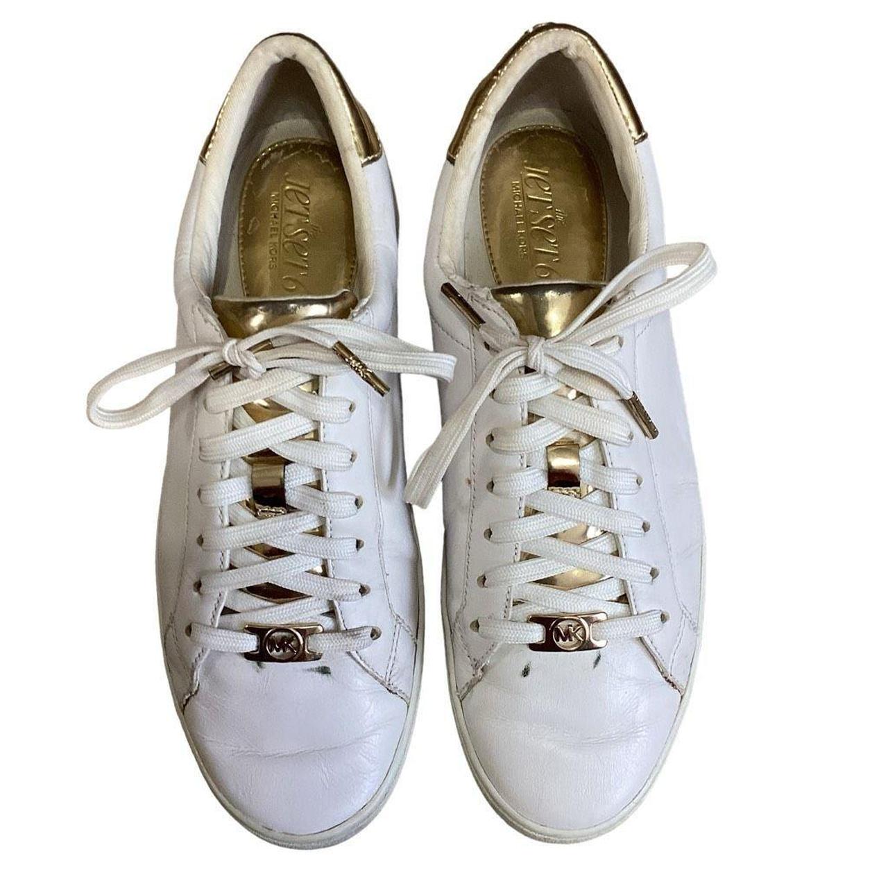 The Jet Set Michael Kors White and Gold Lace Up