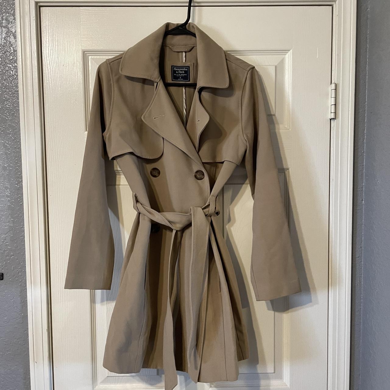 abercrombie & fitch trench coat --worn few times and... - Depop