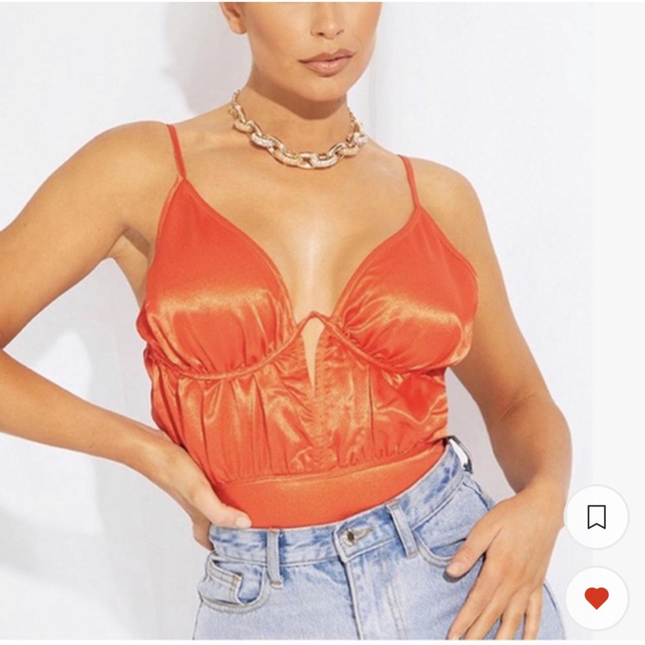 today-only-6-pretty-little-thing-orange-satin-depop