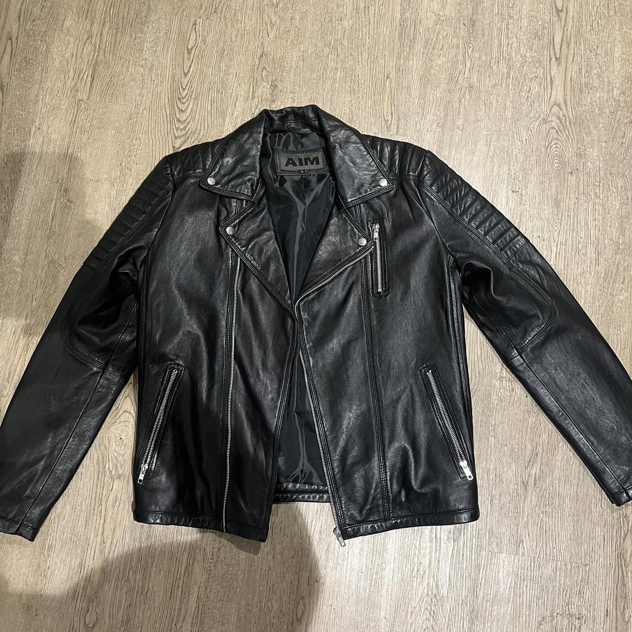 OPEN TO OFFERS Leather jacket Premium Aim Leather... - Depop