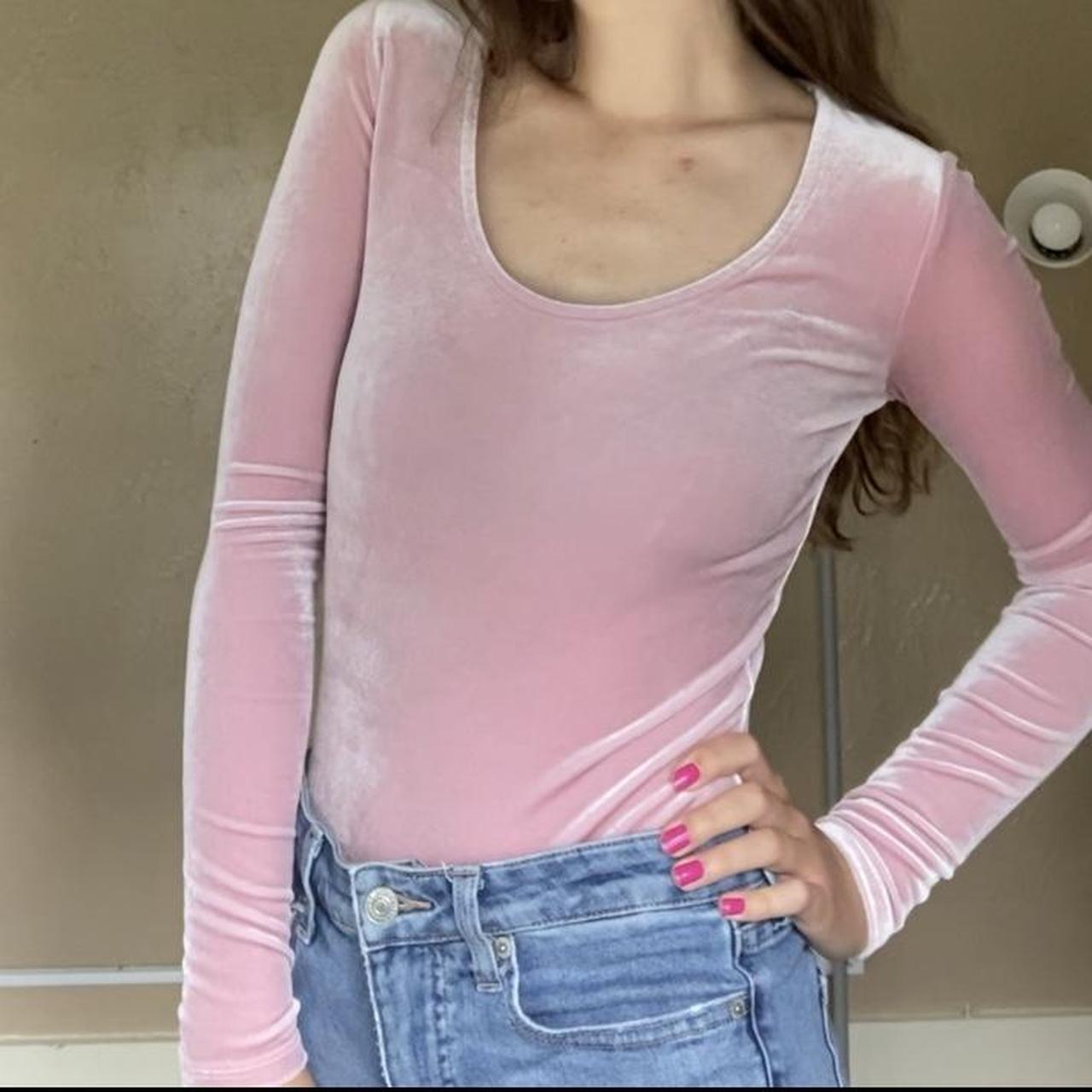 light pink velvet bodysuit from J Crew! Very ballet... Depop
