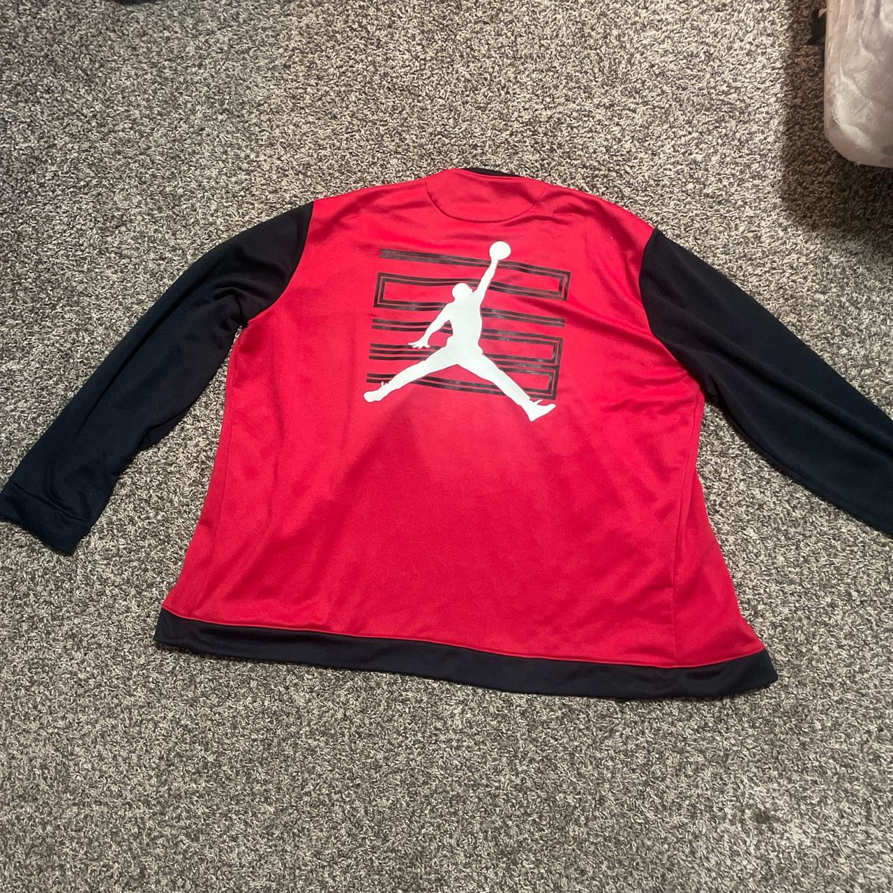 Jordan Men's Red and Black Top Depop