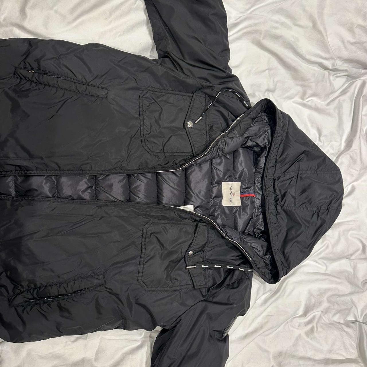 Moncler black puffer jacket - Depop