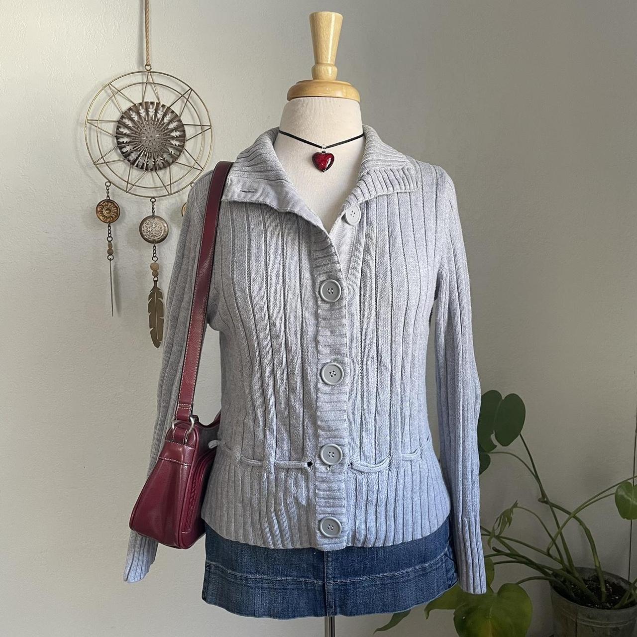 Faded Glory Women's Sweater - Grey - M – Grey Rib… - image 2