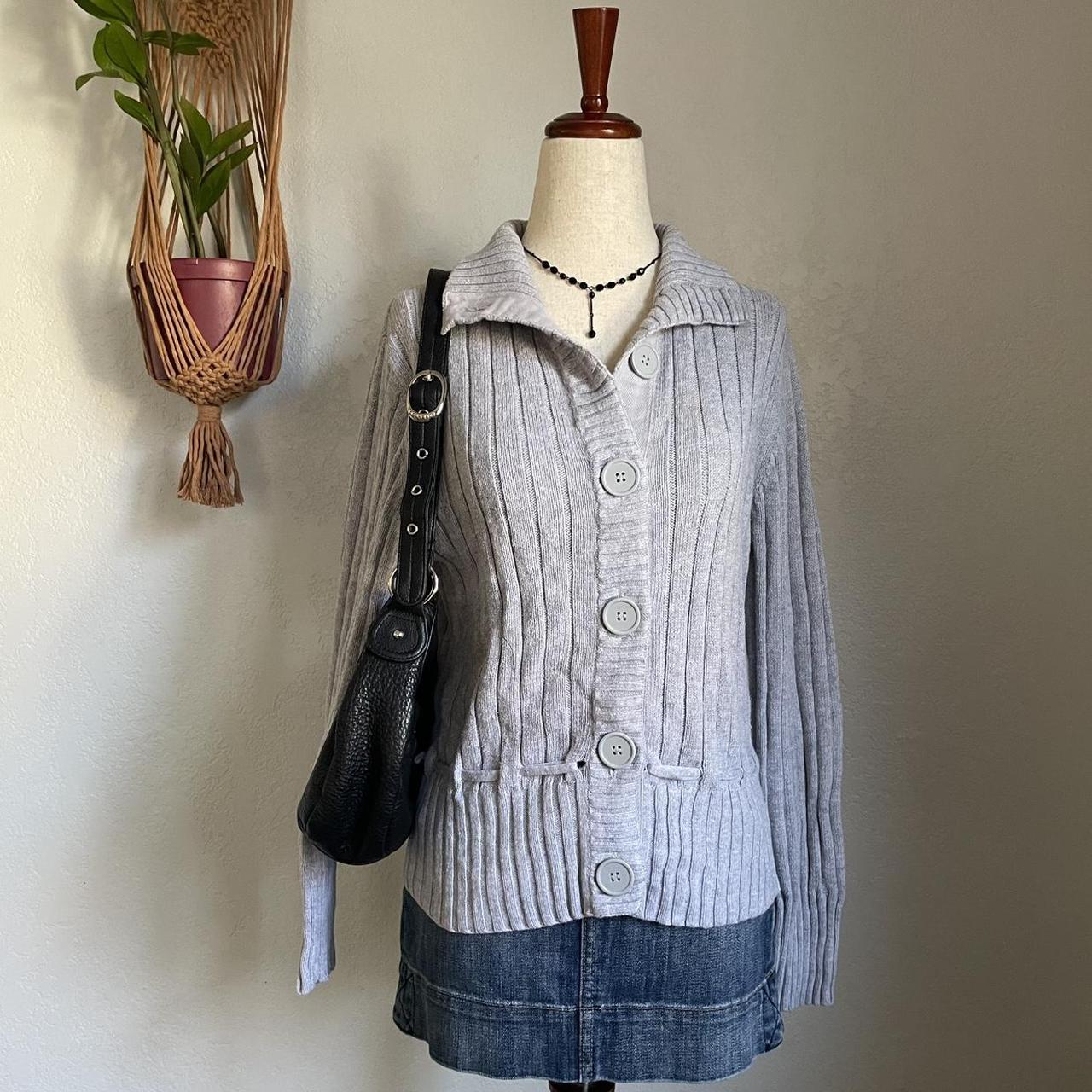 Faded Glory Women's Sweater - Grey - M – Grey Rib… - image 1