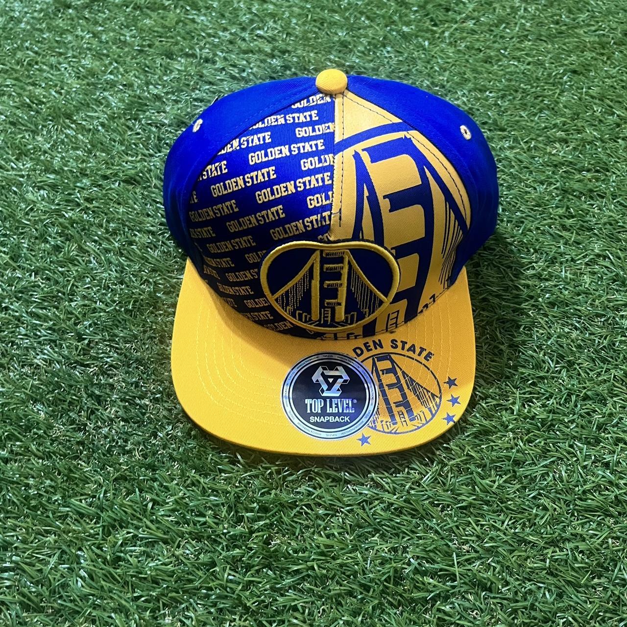 Men's Blue and Yellow Hat Depop