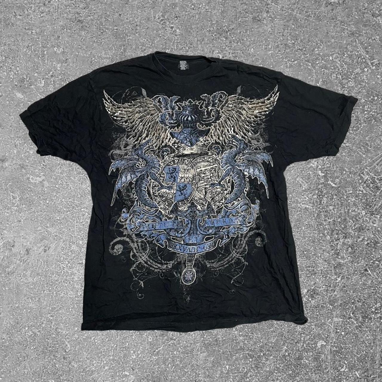 Men's Black and Navy T-shirt