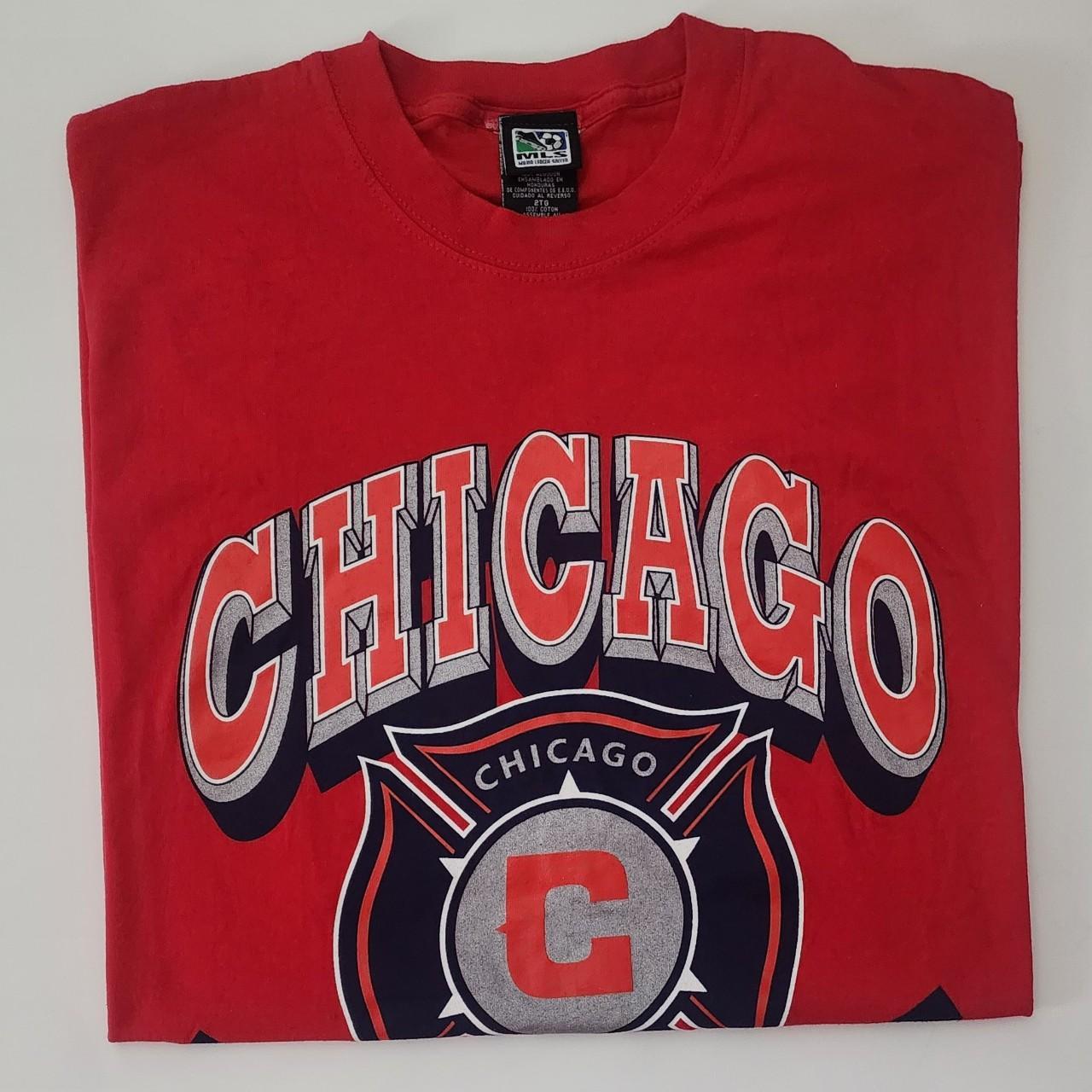 Vintage Chicago fire MLS soccer 90s jersey Tagged - Depop