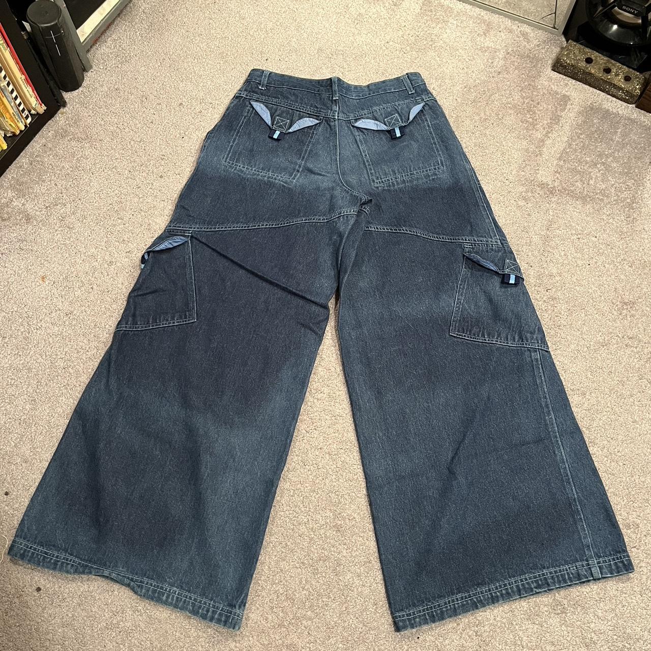 JNCO Men's Navy and Blue Jeans | Depop