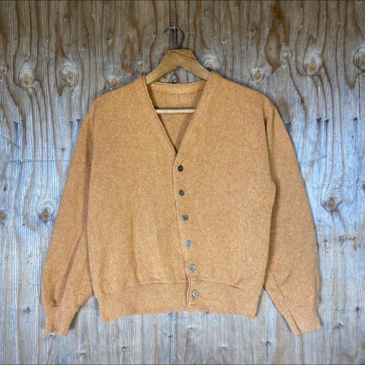 70s orangish acrylic cardigan , Insane colors up...