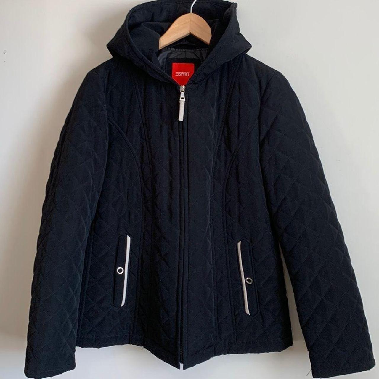 Esprit Quilted Hooded Zip Jacket Vintage Puffer... - Depop