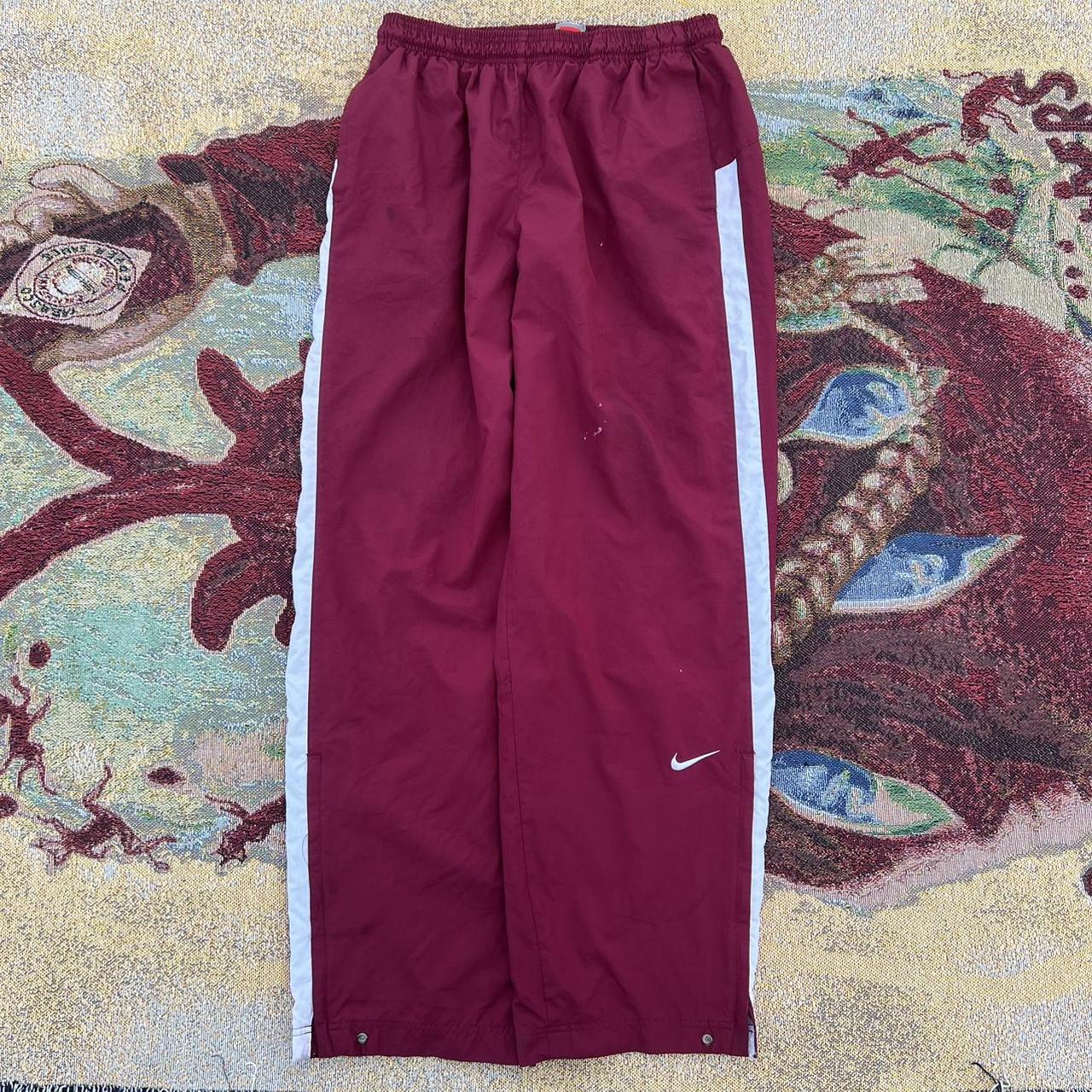 Y2K Nike Track pants Men 29” Waist Red black Loose - Depop