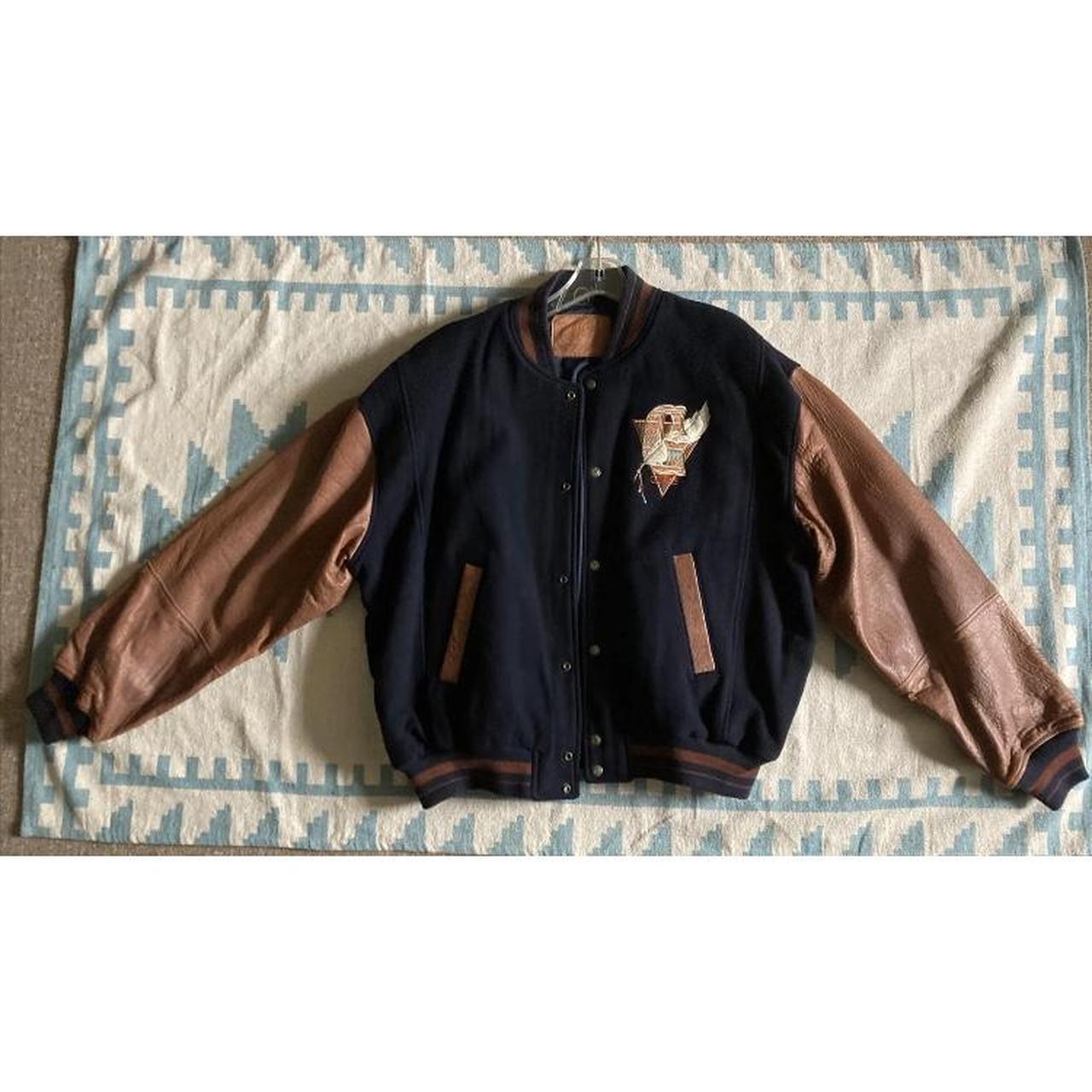 Suede leather bomber jacket with gold snap buttons - Brandy