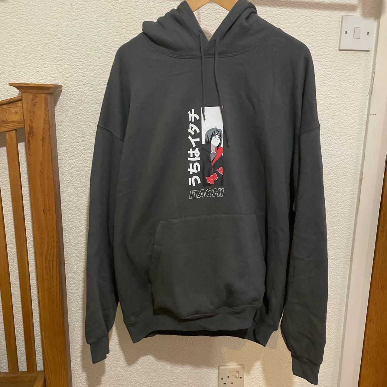 Pull and Bear Naruto Itachi hoodie Dark grey Size... Depop