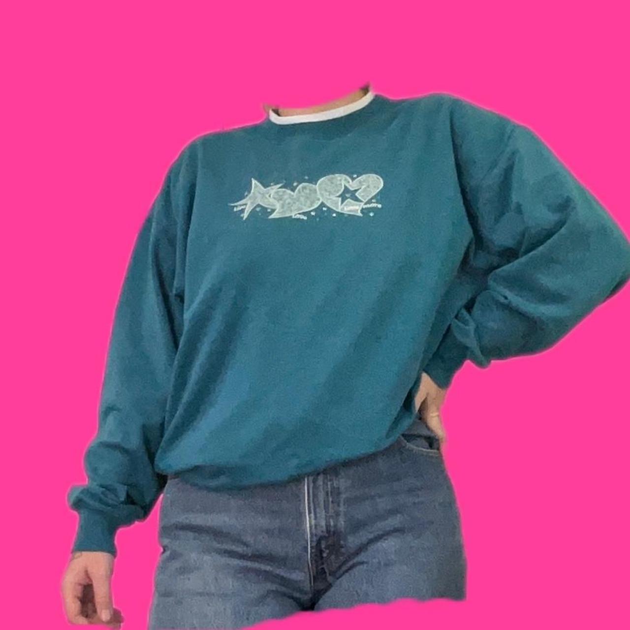 90s Graphic Crewneck Pullover Size Large, no flaws.... - Depop