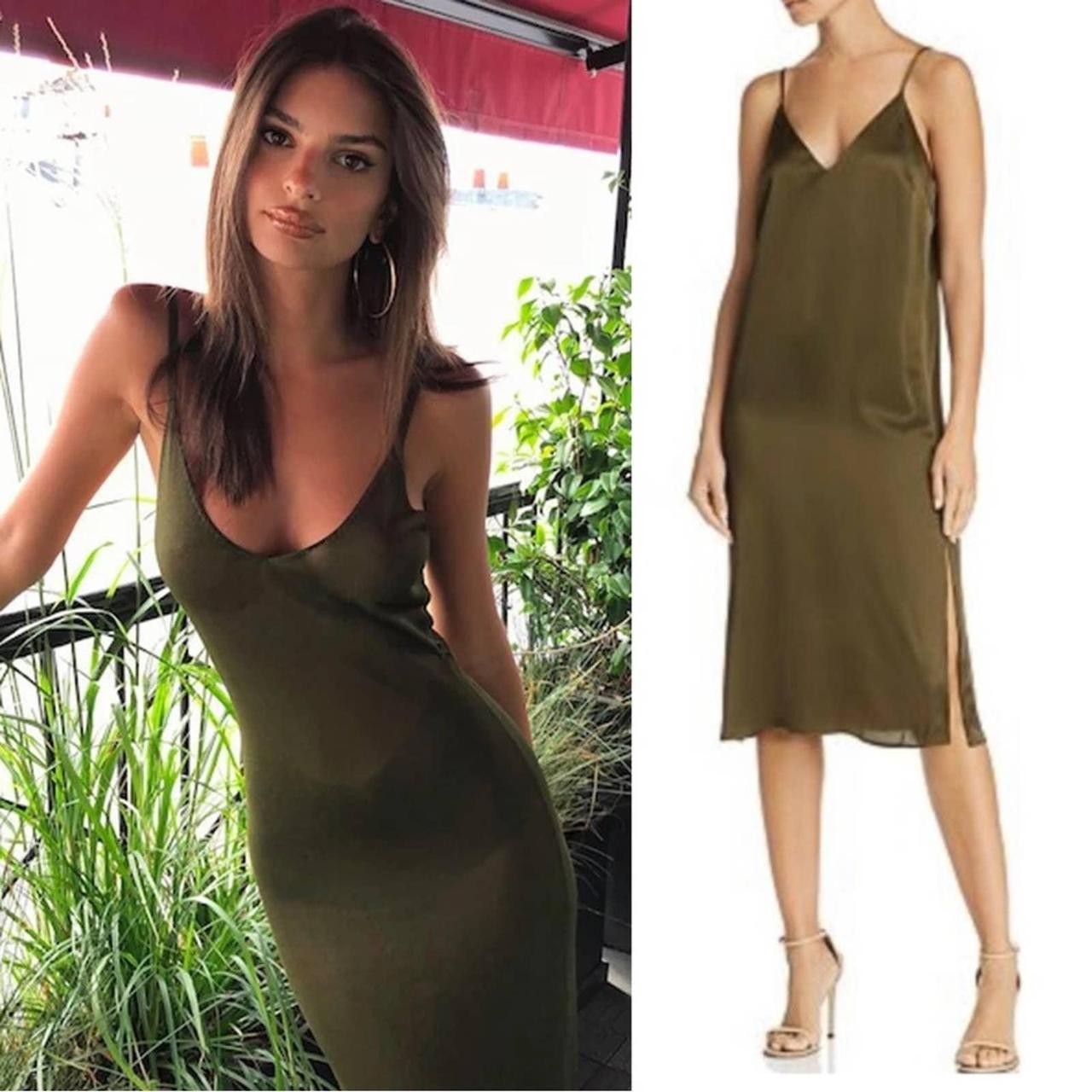 Anine Bing Gemma Slip Dress Color Olive Adjustable Depop