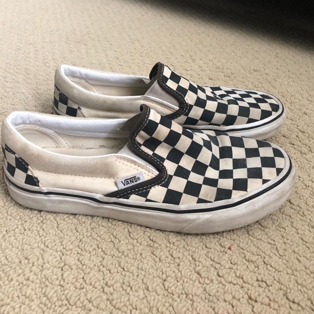 Black And White Checkered Vans Sneakers! Definitely - Depop