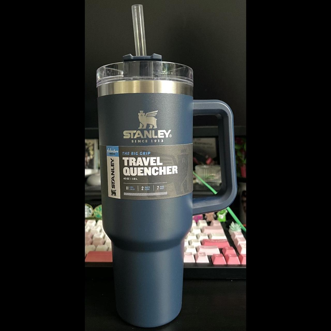 New Stanley 40oz Tumbler Big Grip Travel Quencher Slate Blue