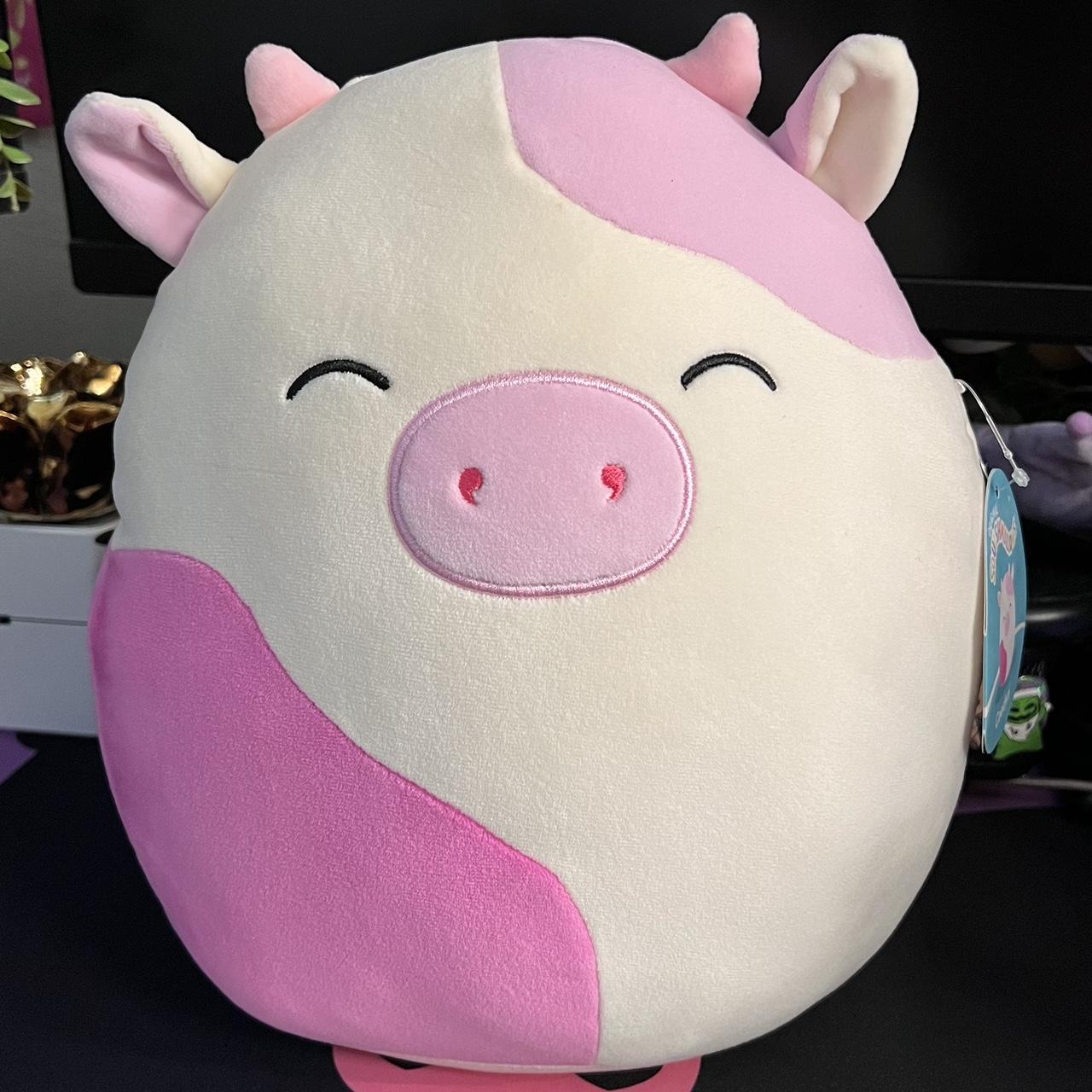 Caedyn The Pink Cow Eyes Closed 11 Squishmallow Depop