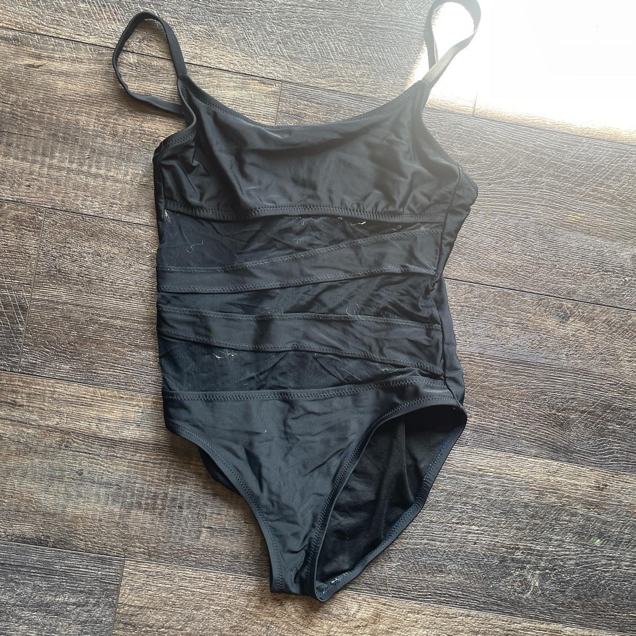 BLACK ONE PEICE SWIMSUIT MEDIUM TARGET - Depop