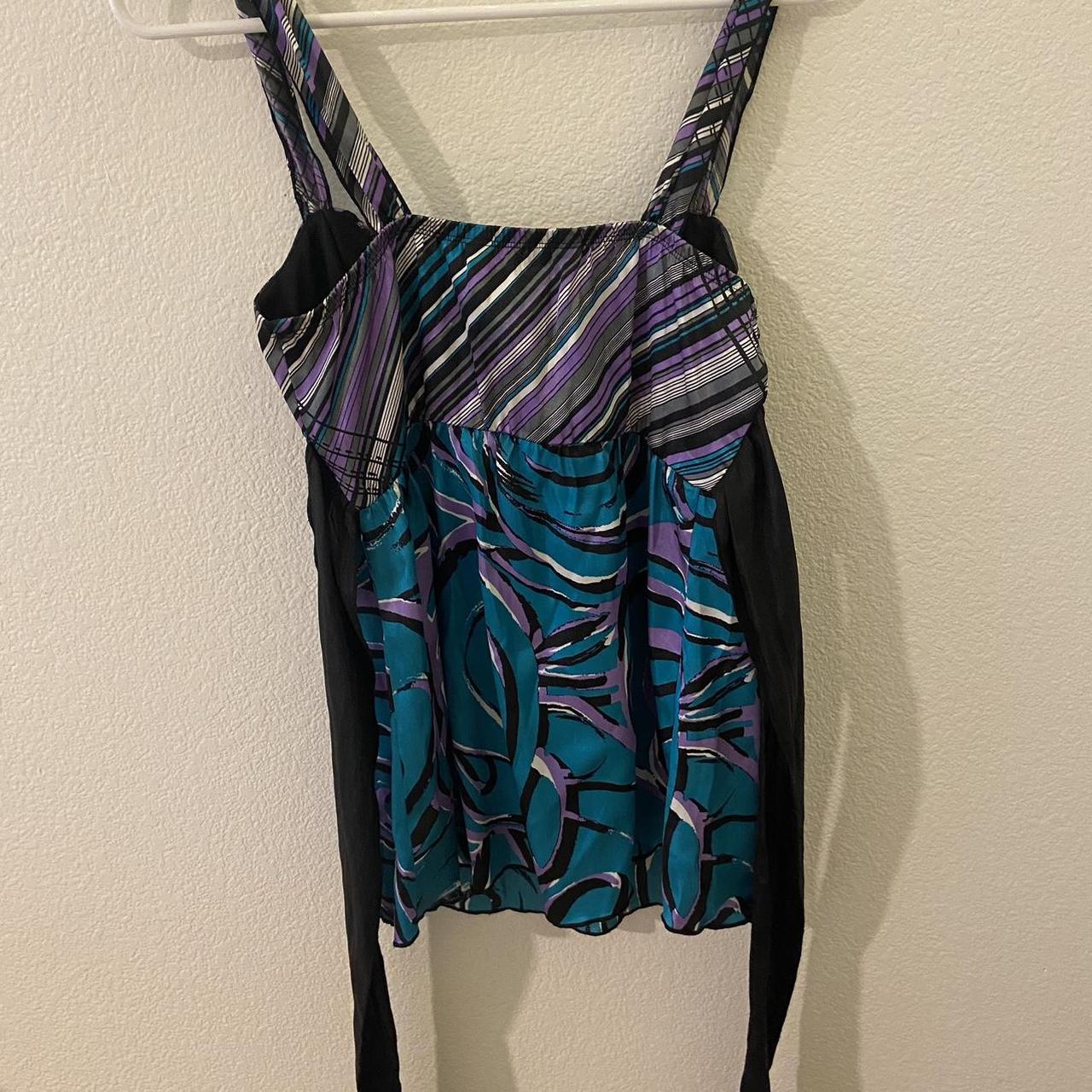 colorful babydoll top 🦓 No flaws! Super cute and... - Depop