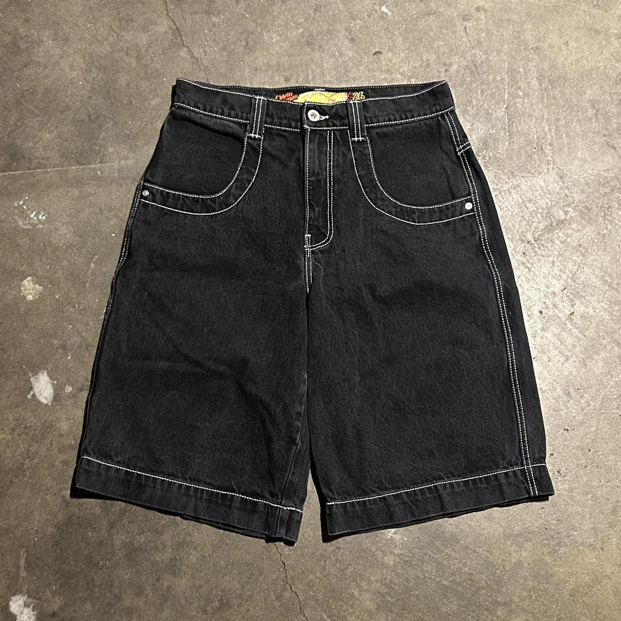 JNCO twin cannon snail embroidered jorts -... - Depop