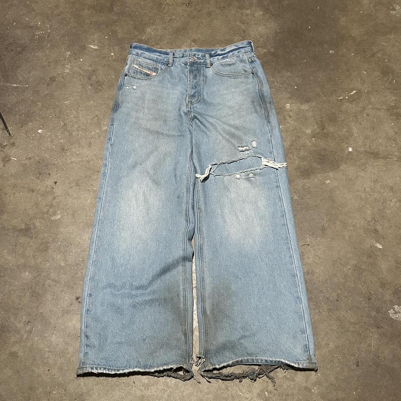 DIESEL D-RISE BAGGY JEANS - sick light wash fade... - Depop