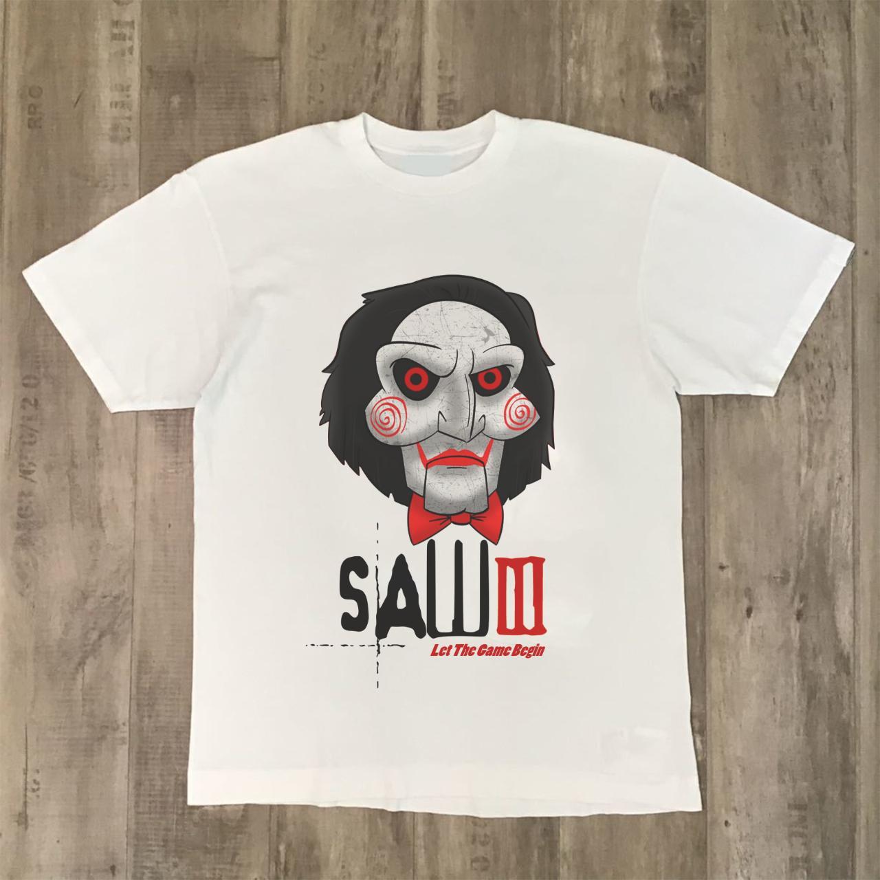 Saw 3 Horror Movie White T Shirt, Gildan T-Shirt...