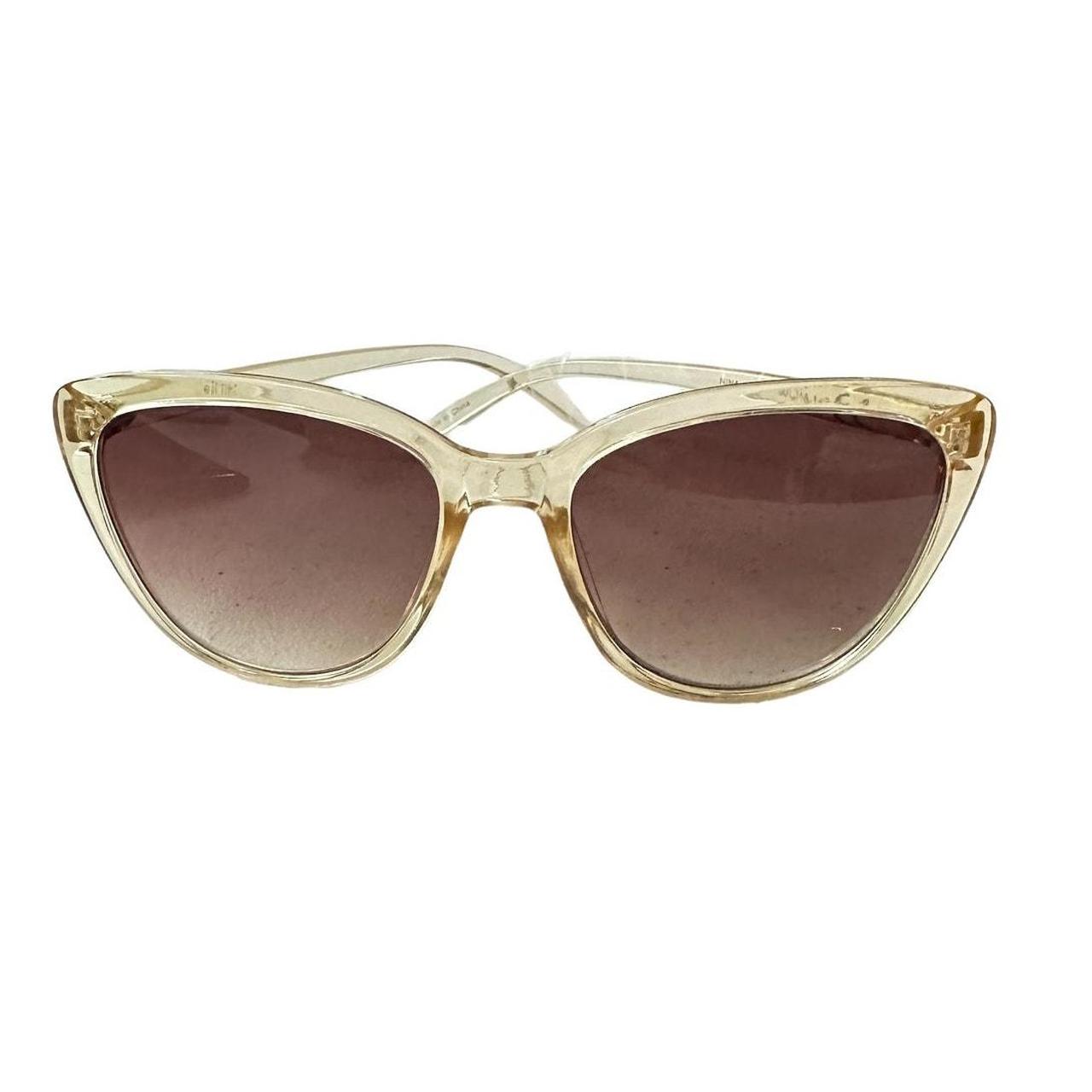 RZ by Rachel Zoe Nina Sunglasses Nude Crystal/ Brown...