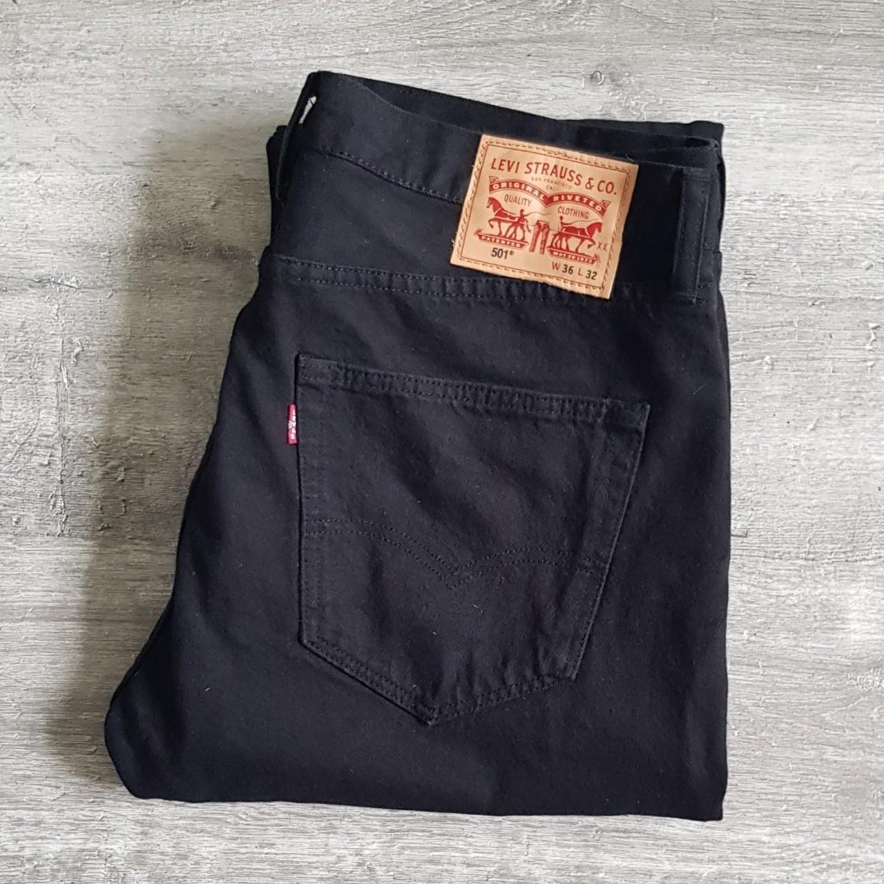 Levi s 501 Original Straight Black Jeans Size W36 Depop