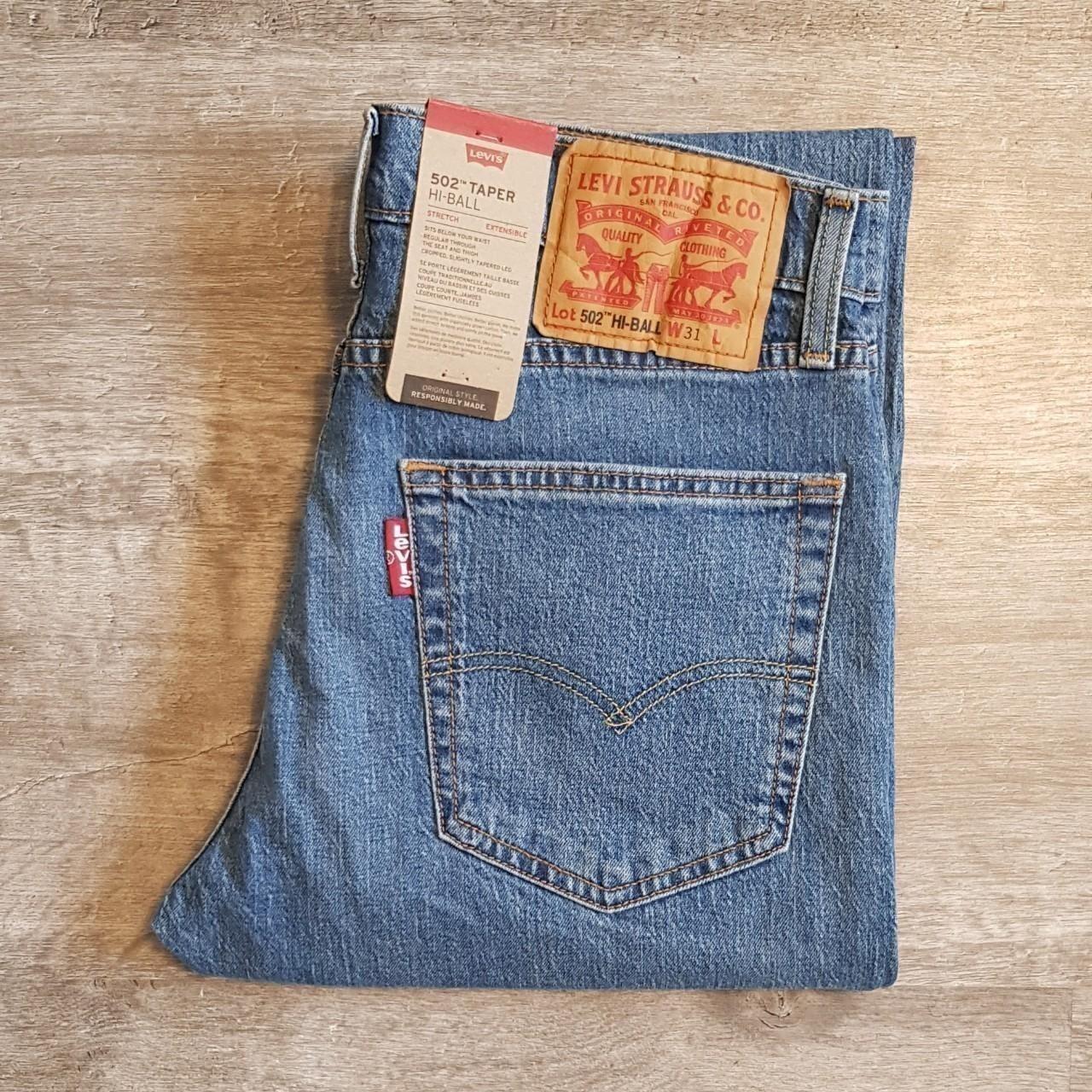 Levi s 502 Taper Hi Ball Blue Jeans Size Depop