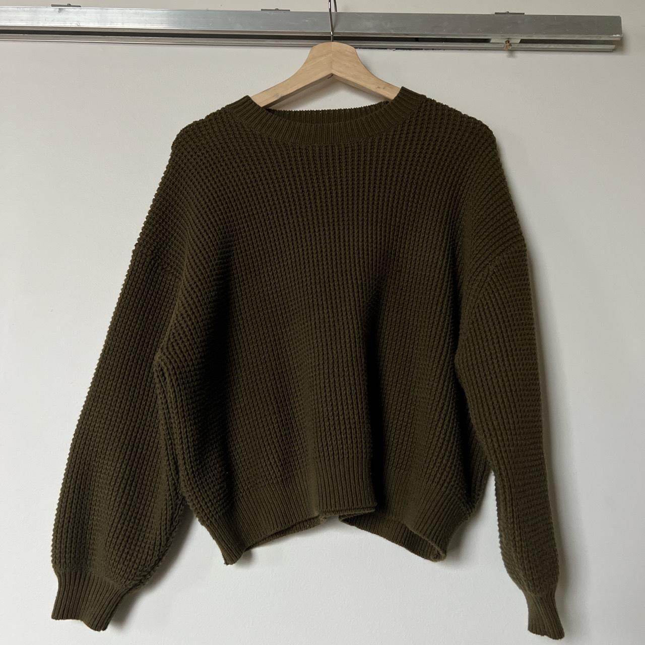 Mango Women's Green Jumper | Depop