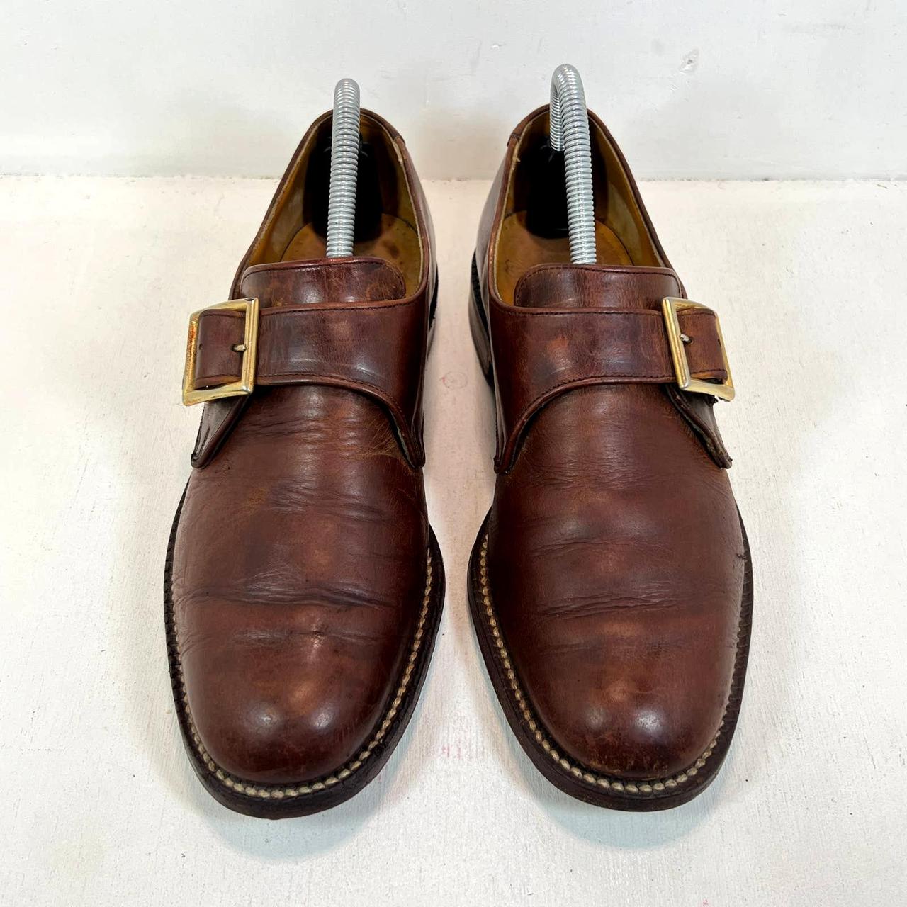 Grenson Men's Brown and Gold Loafers | Depop