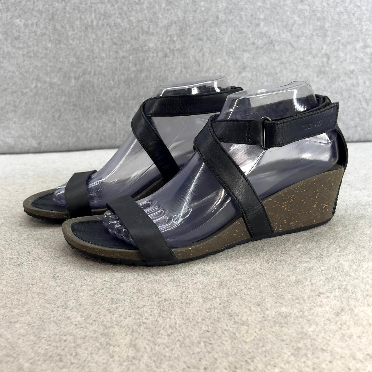 Teva Cabrillo Leather Crossover Wedge Heel Sandal Depop