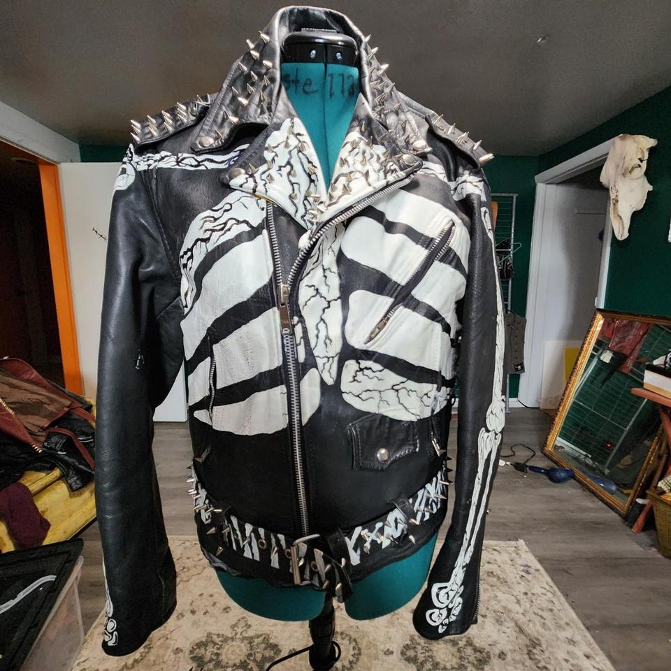 Updated punk/grunge leather jacket. Bad ass hand... - Depop